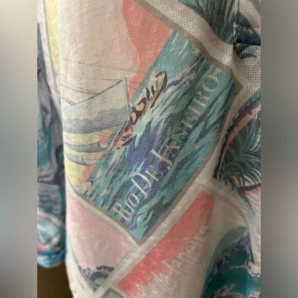 FDJ French Dressing Jeans Brazil Around the World 3/4 Sleeve Top SZ Med NWT - Picture 4 of 9